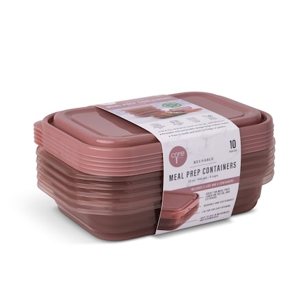 Core Kitchen 10pc 32oz Plastic Food Storage Set - Vintage Pink 48535